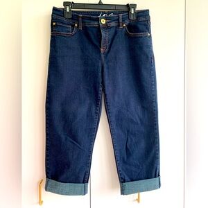 INC Women’s Denim Jeans Skinny Legged Curvy Fit Crop size 8 Dark wash Cuffed